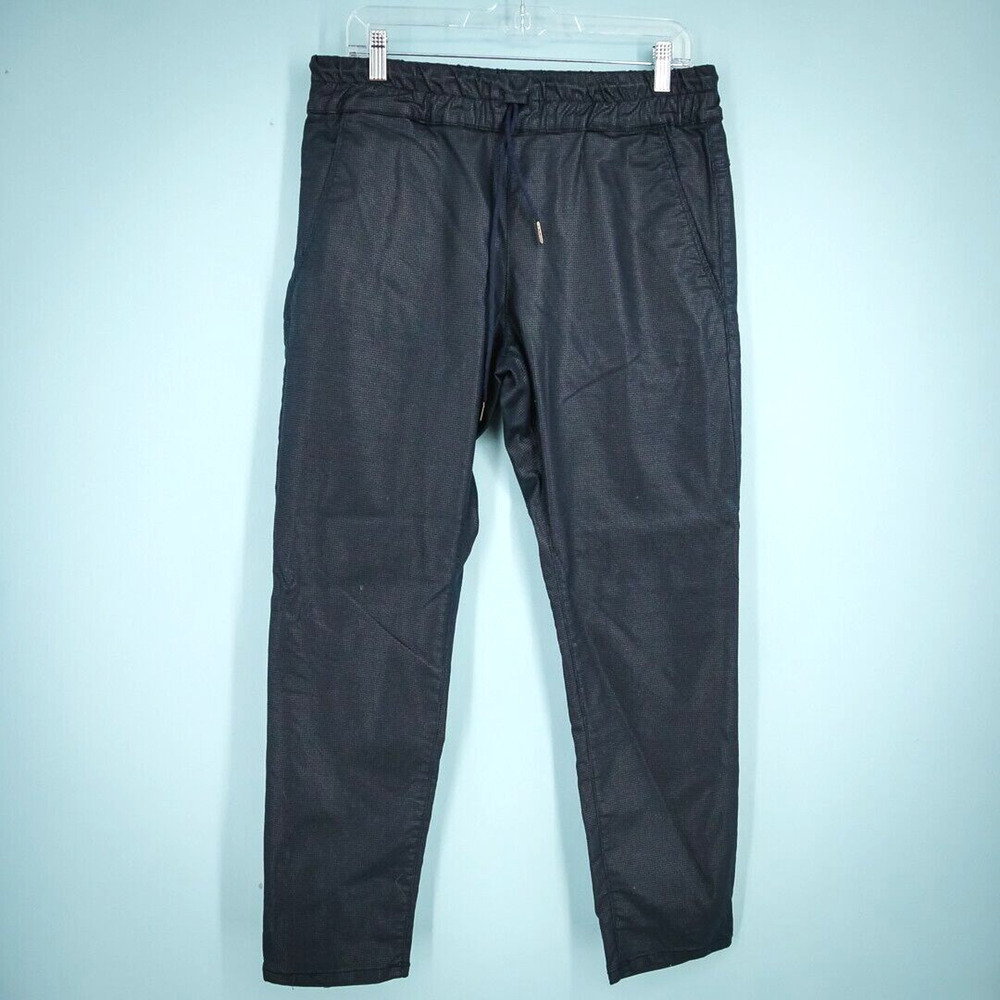 Flogs Size 32 Shely Blue Plaid Pull On Jogger Style Tapered Ankle Cotton Pants